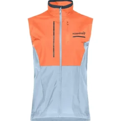 Veste de trail Norrona senja aero90 Vest W's Flamingo - Blue Fog
