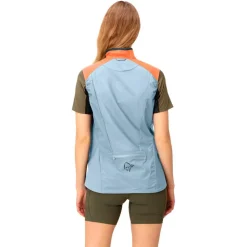 Veste de trail Norrona senja aero90 Vest W's Flamingo - Blue Fog