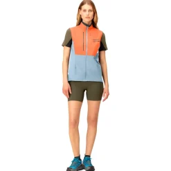 Veste de trail Norrona senja aero90 Vest W's Flamingo - Blue Fog