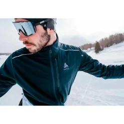 Veste Nordique Odlo Langnes Jkt Dark Sapphire White